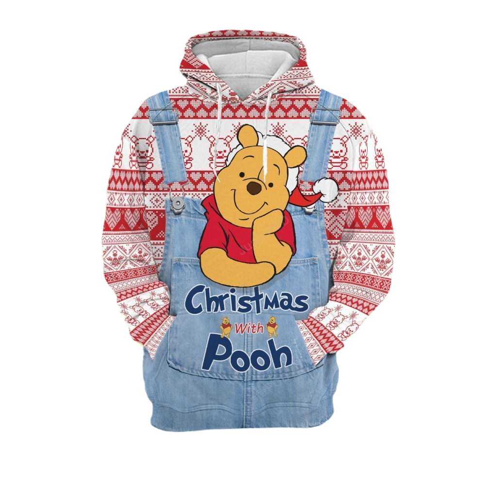 DN Christmas Hoodie WTP Hoodie Christmas With Pooh Santa Pooh Hoodie