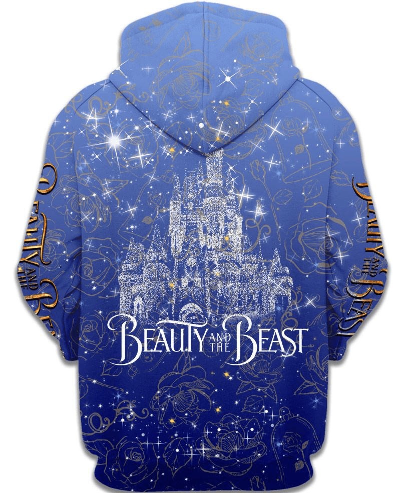 DN Hoodie DN Princess Belle And The Beast Hoodie Blue Unisex