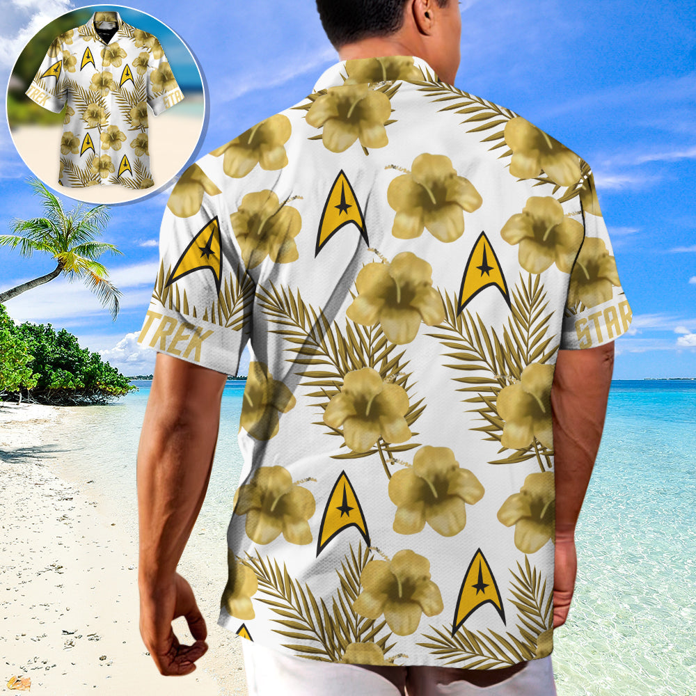 Hibiscus Floral SaTr Starships - Hawaiian Shirt For Men, Women, Kids