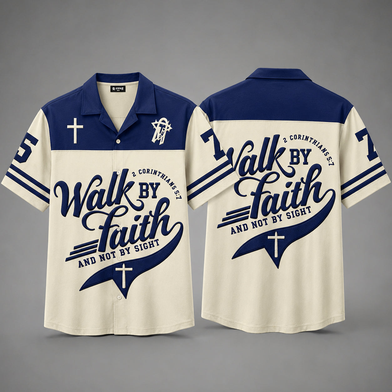 Walk By Faith Hawaiian Shirt Christian Cross 2 Corinthians 5 7 Gift