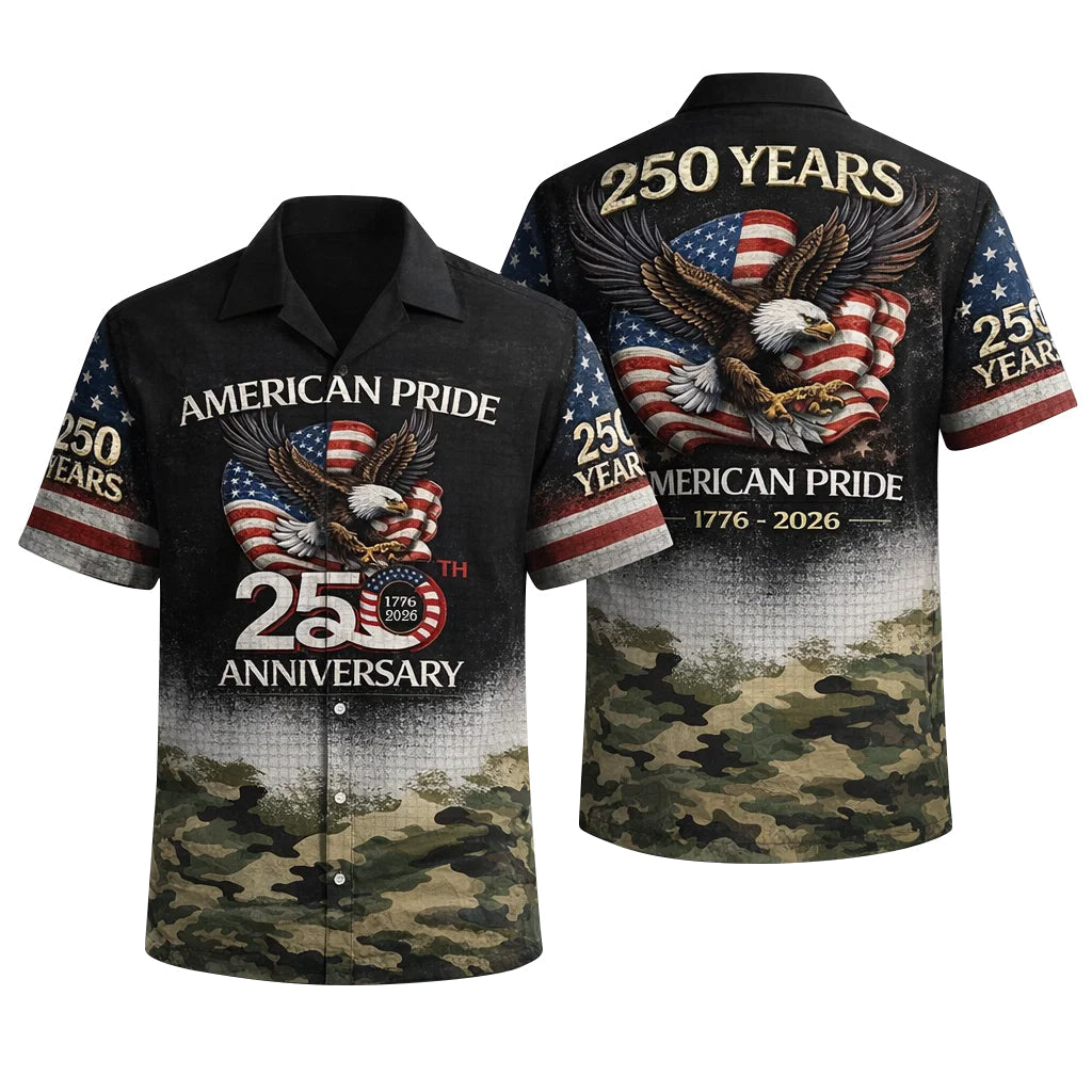 USA 250th Anniversary Hawaiian Shirt American Pride Eagle Flag 1776-2026