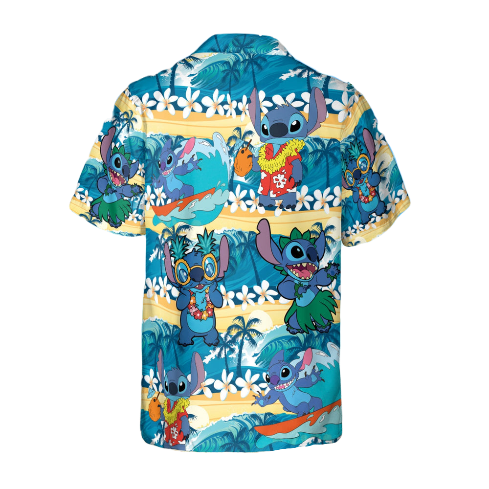 NoClaws Stitch Hawaii Shirt Ocean Surfing Stitch Aloha Shirt Colorful Unisex Adults New Release