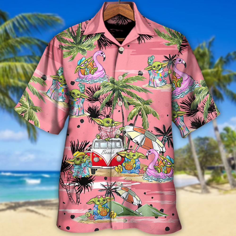 SW Cartoon Baby Yoda Pink - Hawaiian Shirt