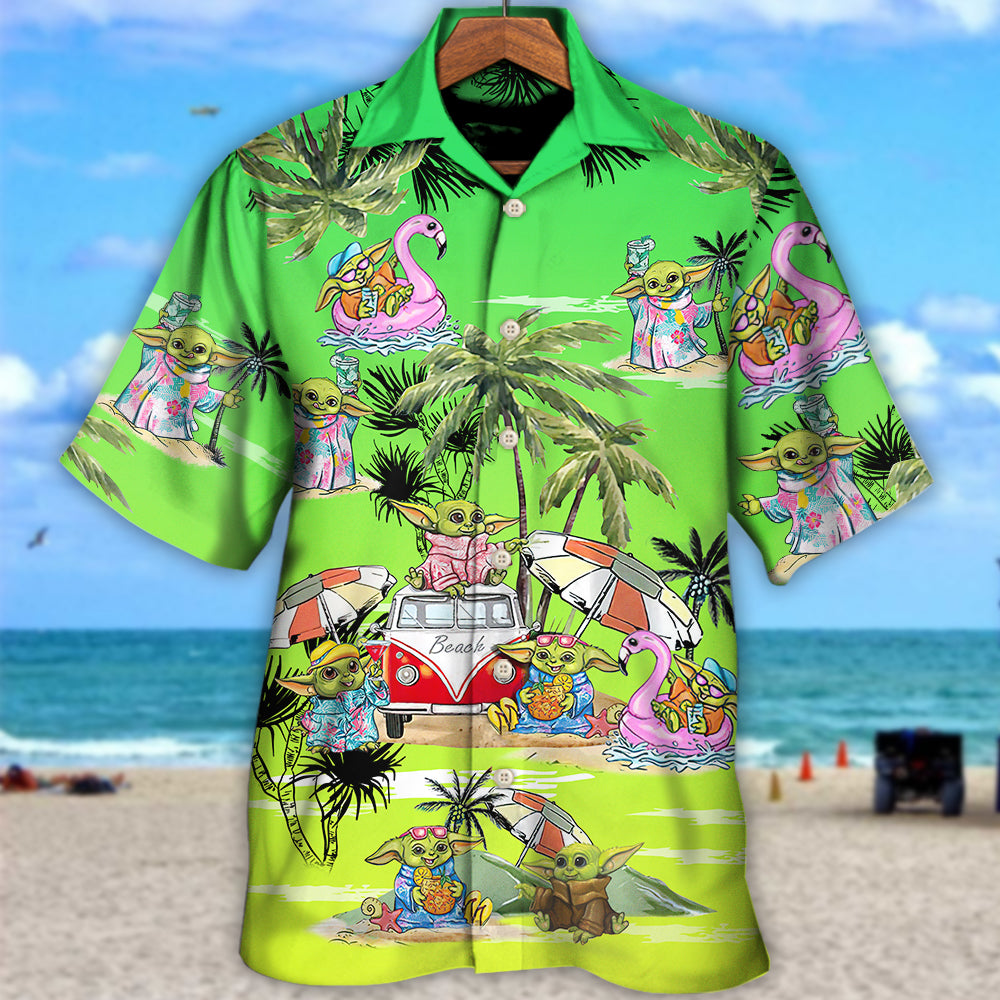SW Cartoon Baby Yoda Cool - Hawaiian Shirt