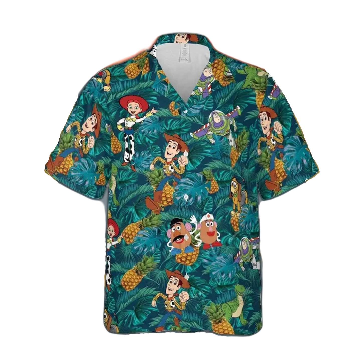 Toy Story Hawaii Shirt Disney Toy Story Characters Pineapple Tropical Pattern Hawaiian Shirt Green Unisex