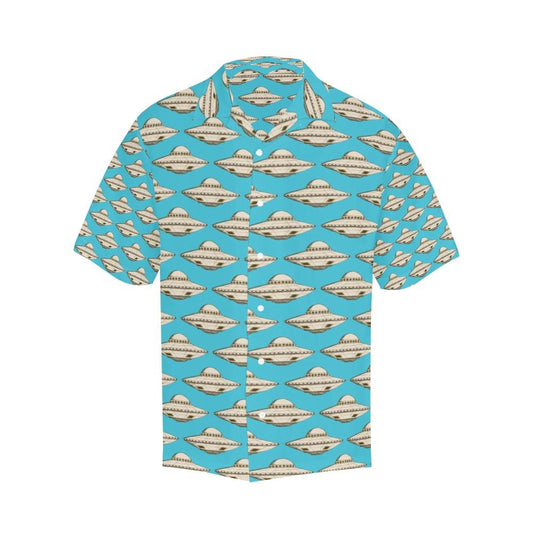 Gifury UFO Hawaii Shirt White UFO Pattern Blue Hawaiian Shirt UFO Aloha Shirt 2022