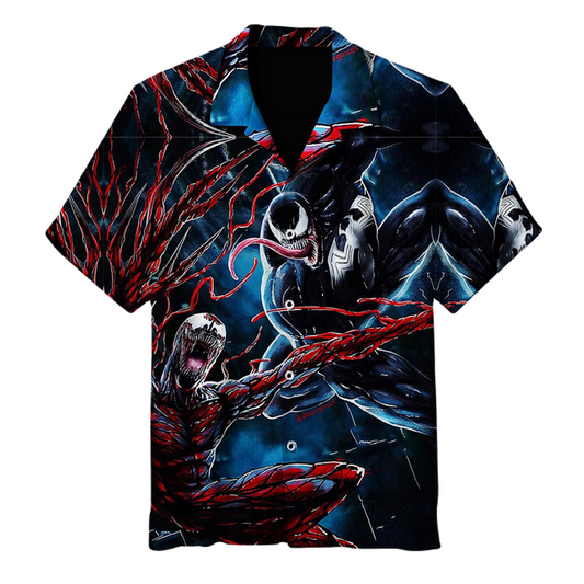 Venom Hawaii Shirt Disney Venom Let There Be Carnage Hawaiian Shirt Black Red Unisex