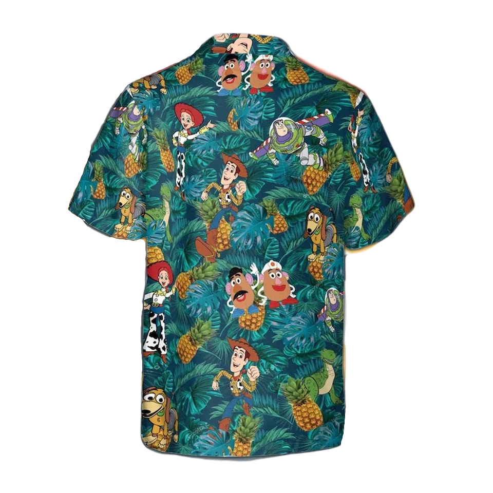 Toy Story Hawaii Shirt Disney Toy Story Characters Pineapple Tropical Pattern Hawaiian Shirt Green Unisex