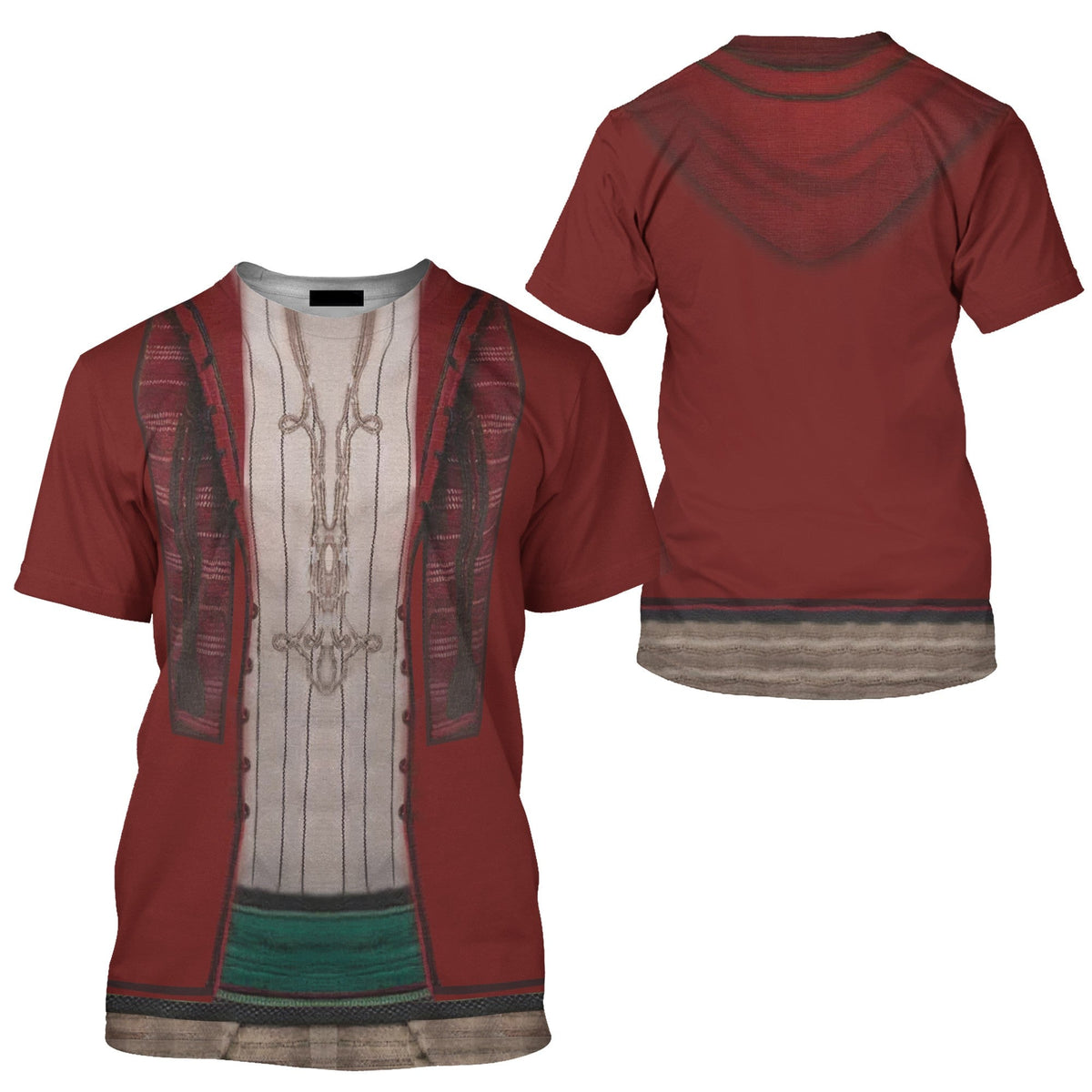 DN T-shirt Aladdin Live Action Costume T-shirt Red Unisex Adults New Release