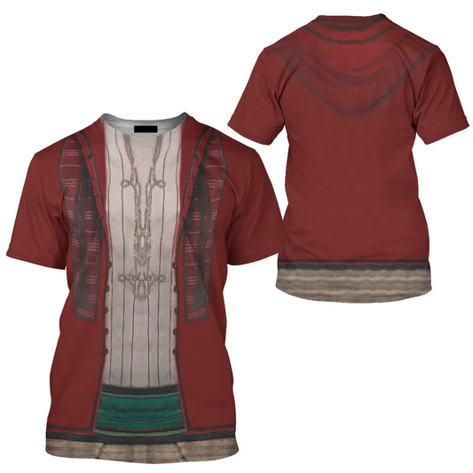 DN T-shirt Aladdin Live Action Costume T-shirt Red Unisex Adults New Release