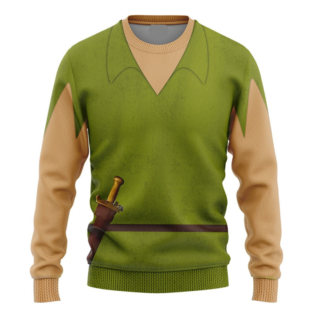 DN Hoodie Peter Pan Costume T-shirt Green Unisex Adults New Release