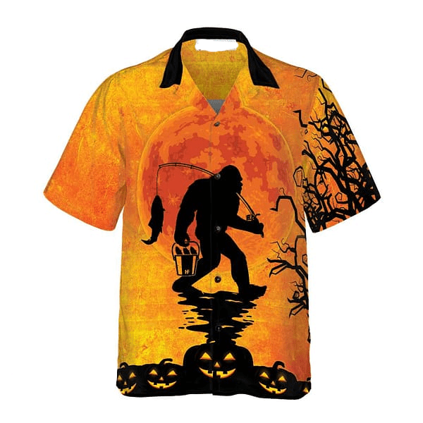 NoClaws Bigfoot Hawaii Shirt Bigfoot Has Been Ready For Halloween Hawaiian Shirt Orange Unisex