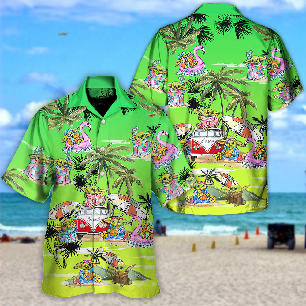 SW Cartoon Baby Yoda Cool - Hawaiian Shirt