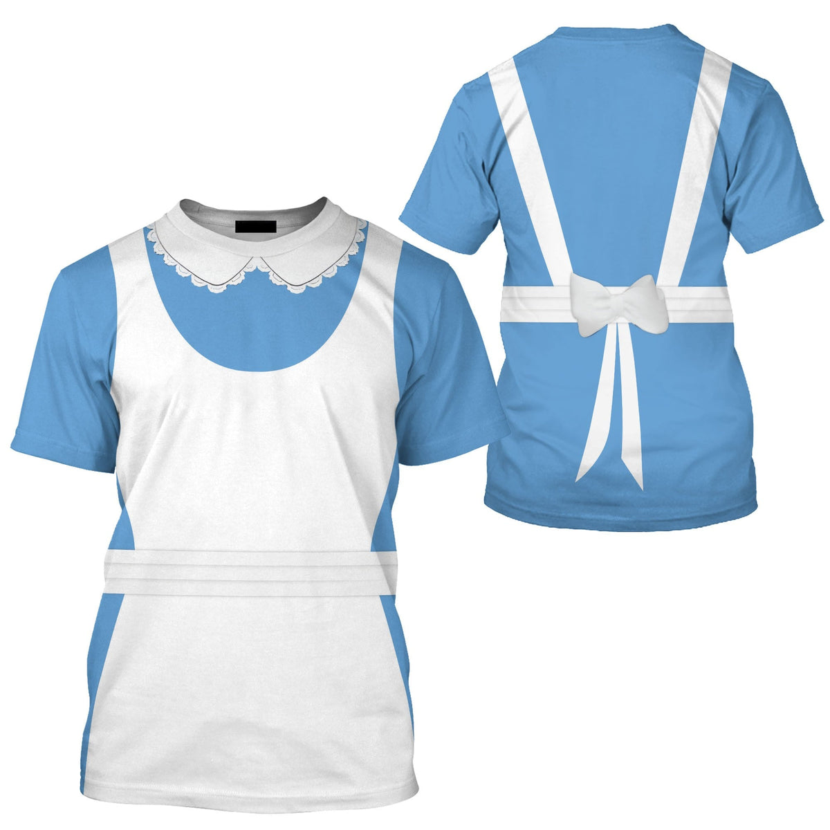 DN T-shirt Character Alice In Wonderland Costume T-shirt White Blue Unisex Adults New Release