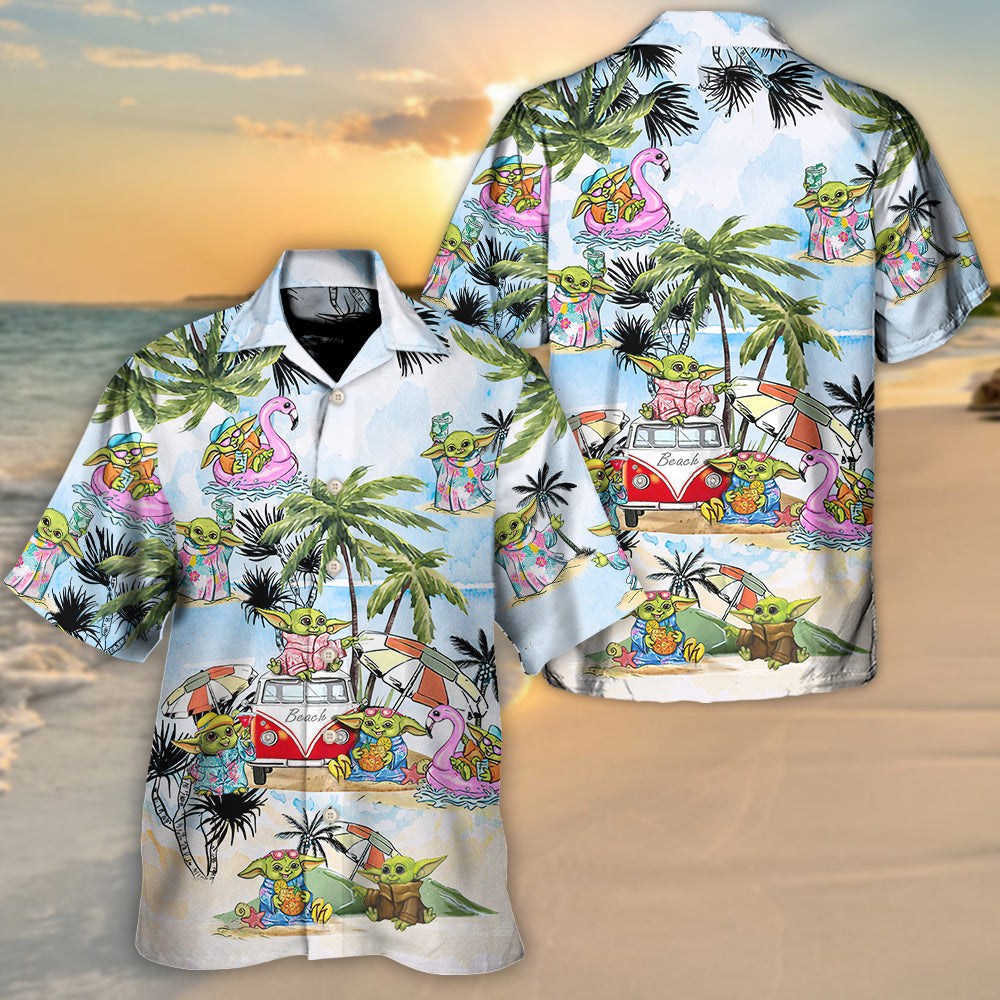 SW Cartoon Baby Yoda So Cool - Hawaiian Shirt