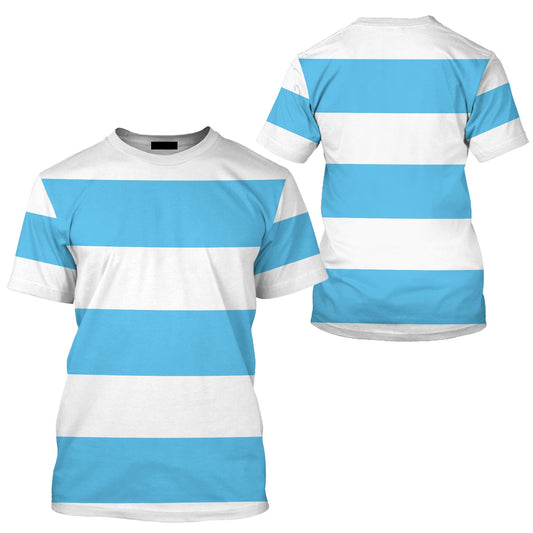 DN T-shirt Smee Peter Pan Costume T-shirt White Blue Unisex Adults New Release