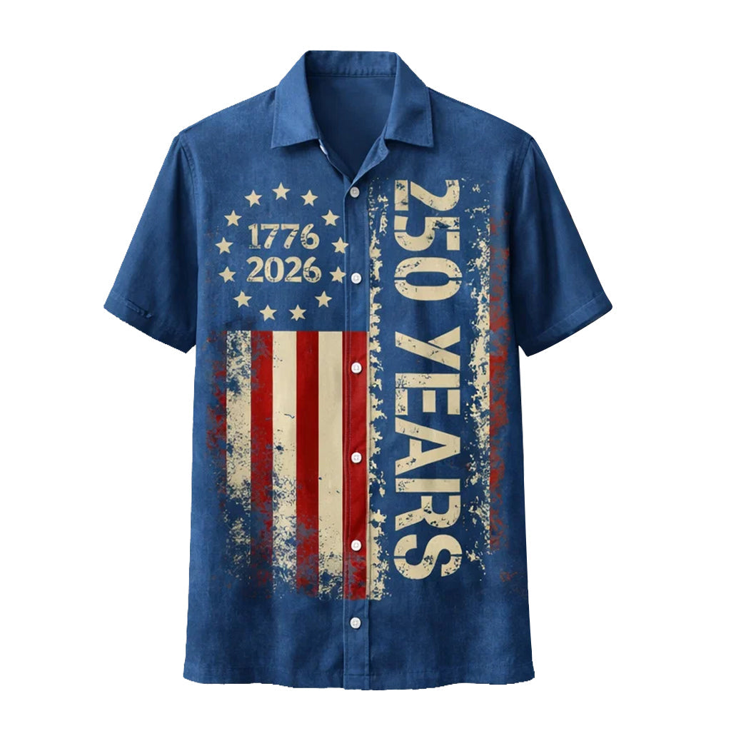 USA 250 Years Hawaiian Shirt Eagle Flag 1776-2026 Patriotic Freedom