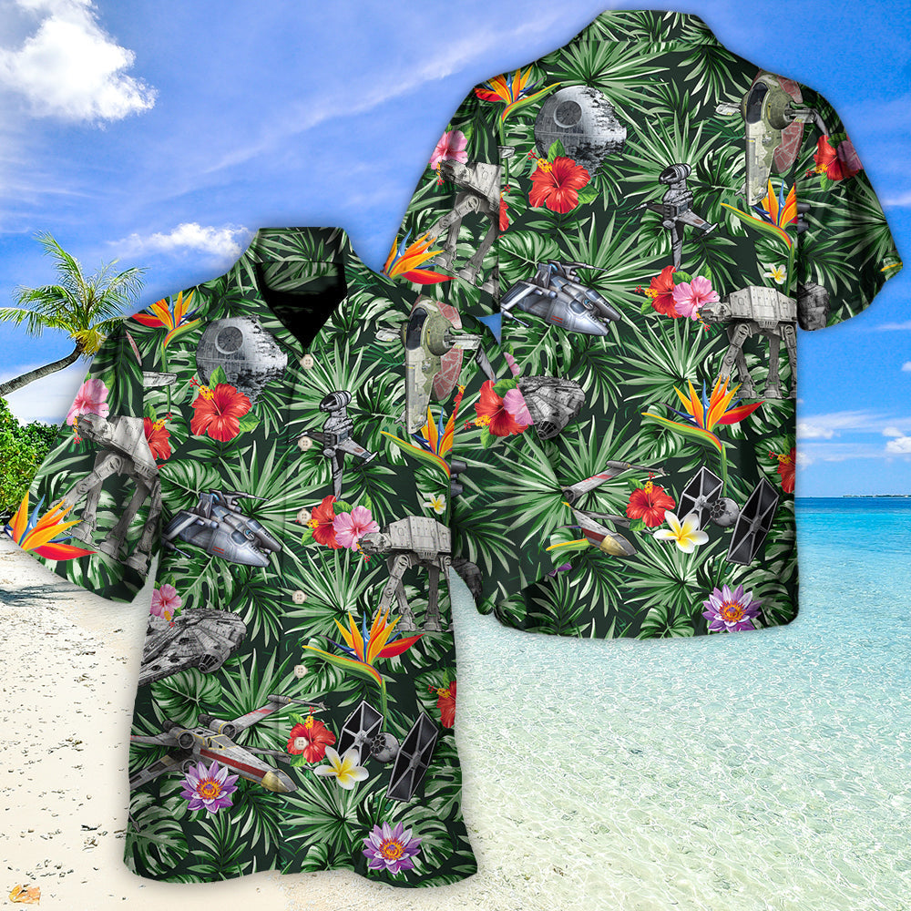 Starwars Space Ships Tropical Forest - Hawaiian Shirt For Men, Women, Kids