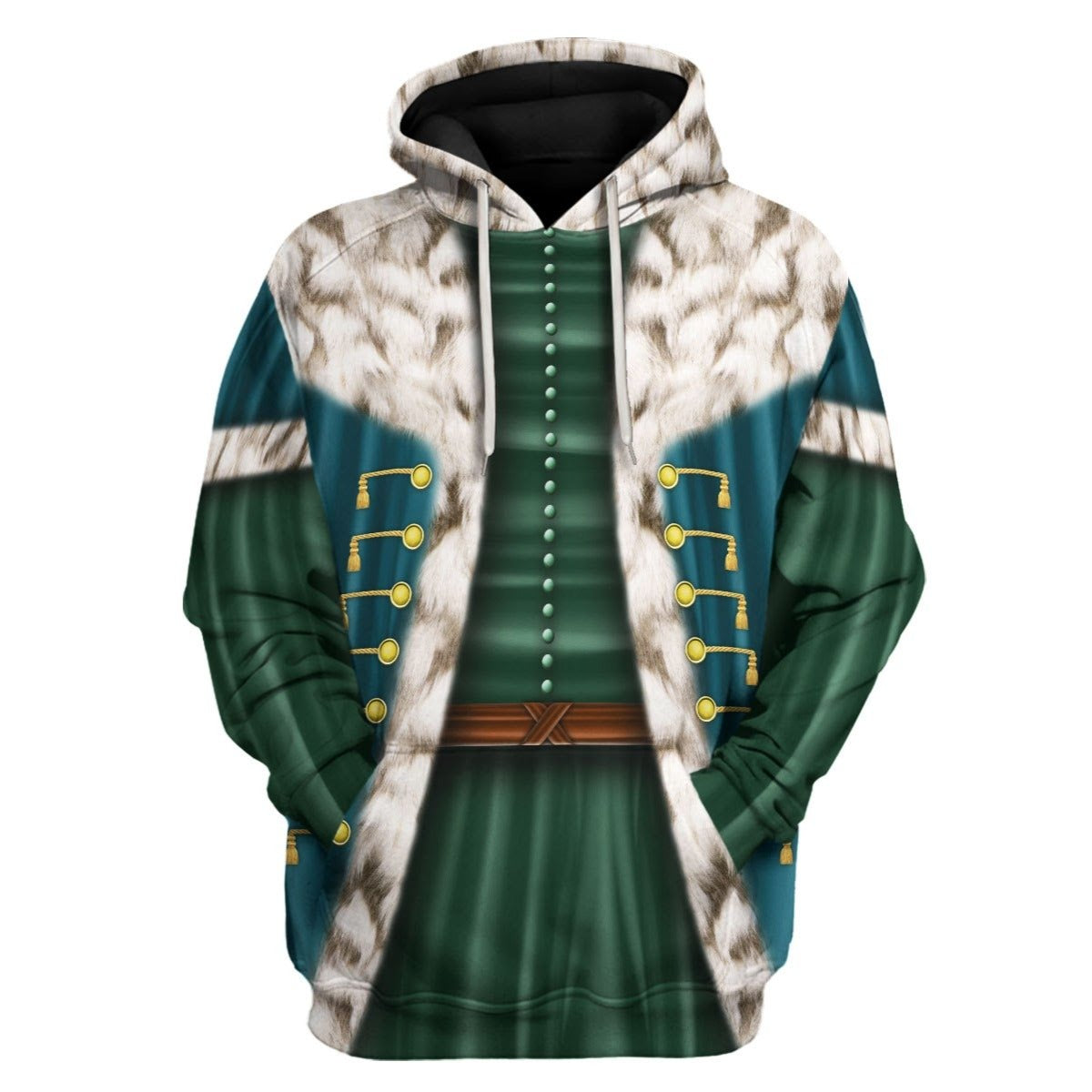 Historical Hoodie Sultan Mehmed II Ottoman Empire Costume 3d Green Hoodie Historical Apparel Adult Full Print