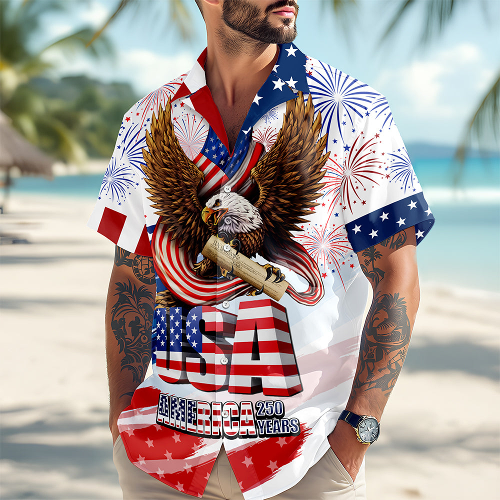 America 250 Years 1776-2026 - Hawaiian Shirt - Gift for Dad, Husband, Grandpa HN02