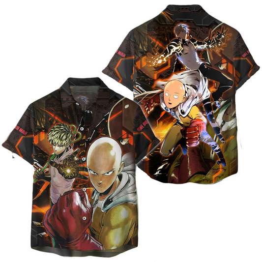 NoClaws NoClaws One Punch Man Hawaii Shirt One Punch Man Saitama And Genos Hawaiian Shirt Colorful Unisex