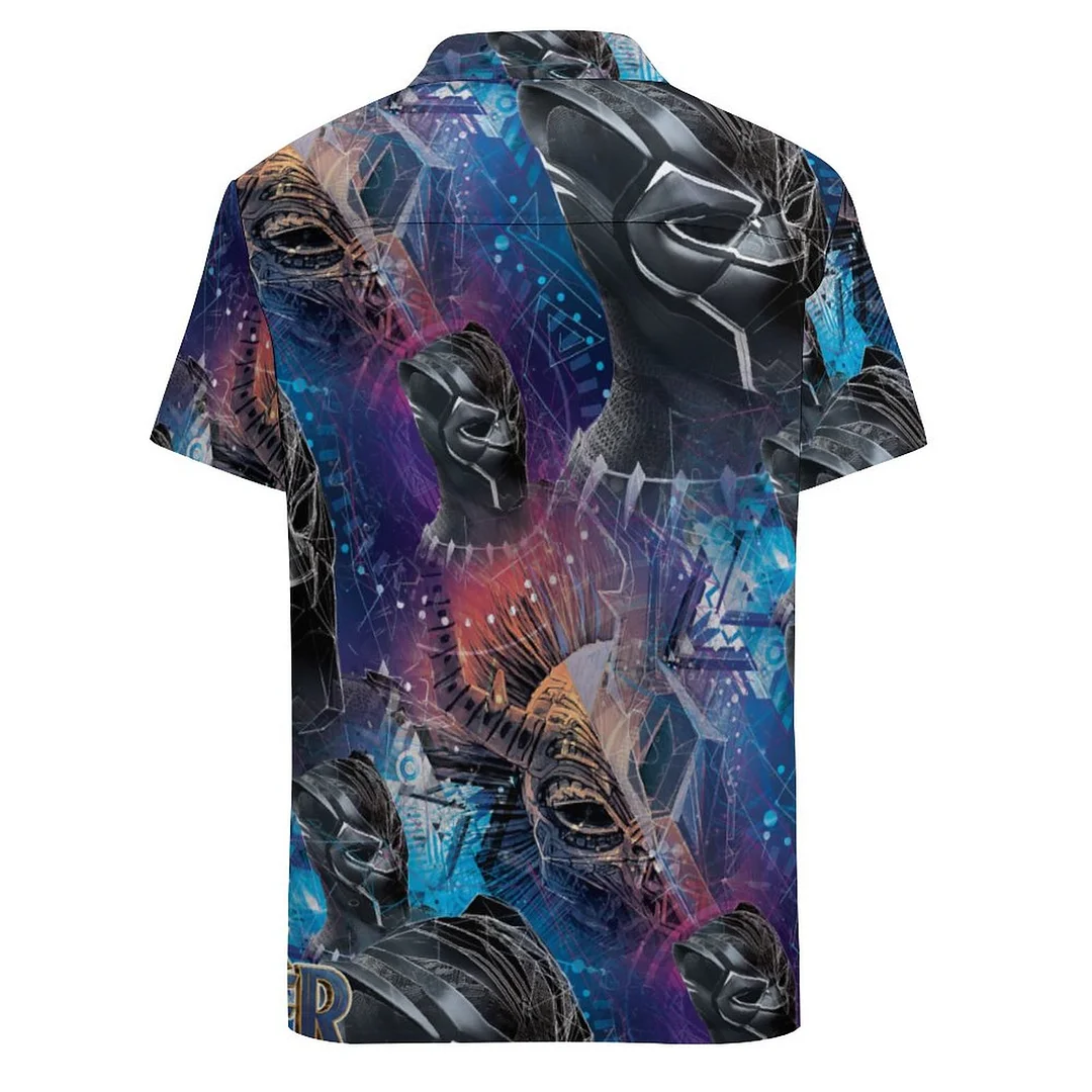 NoClaws Black Panther Hawaii Shirt Marvel Black Panther Mask Pattern Aloha Shirt Colorful Unisex Adults New Release