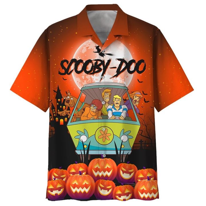 NoClaws Scooby-Doo Hawaiian Shirt Scooby-Doo Halloween Pumpkins Orange Hawaii Shirt Cute Scooby-Doo Aloha Shirt