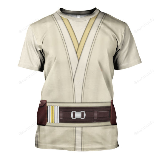 Stwa Qui-Gon Jinn's Jedi Robes Costume - 3D TShirt CSSWR083