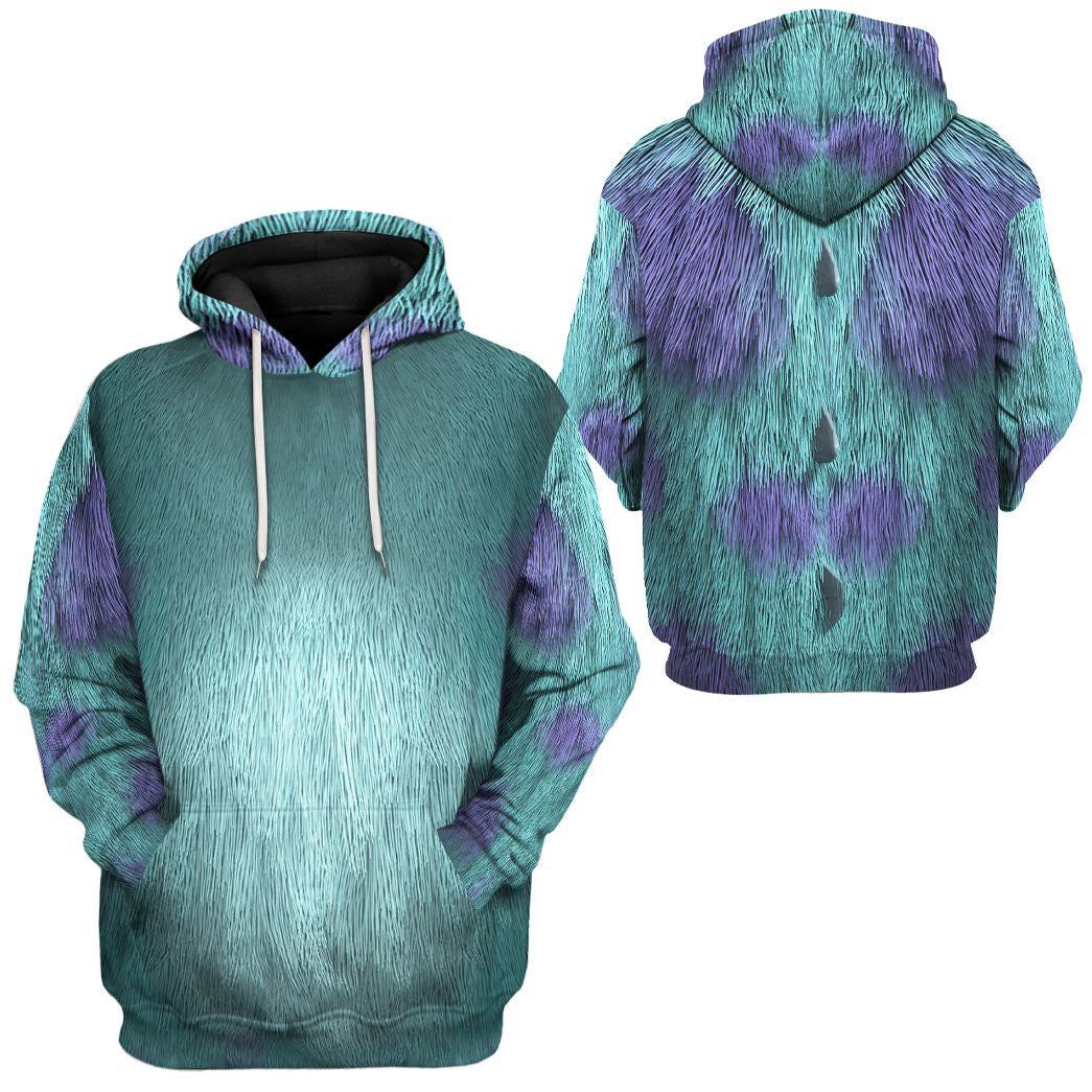 DN Hoodie Sully Monsters Inc Costume T-shirt Blue Unisex Adults New Release