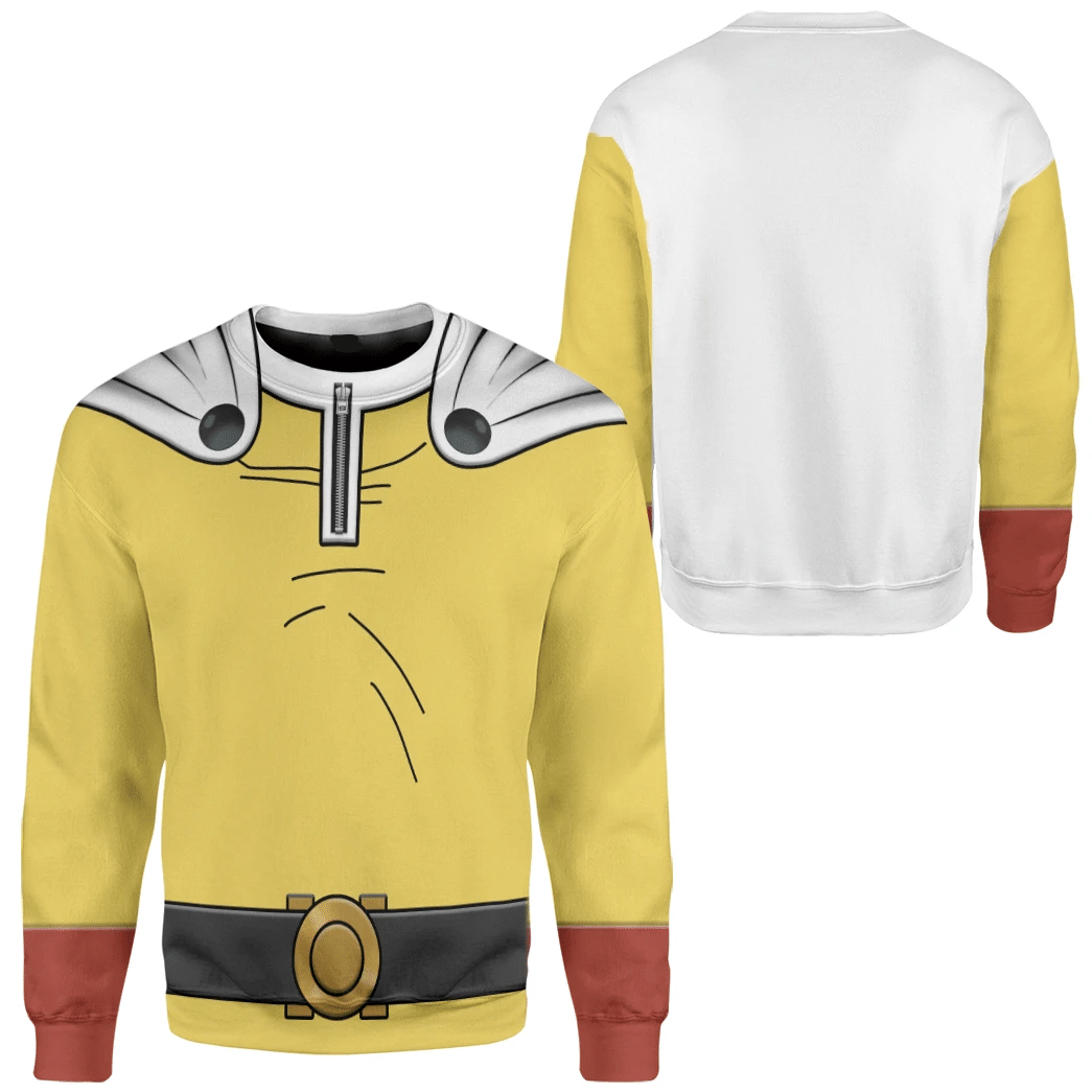 One Punch Man Hoodie Saitama One Punch Man Costume T-shirt White Yellow Unisex Adults New Release