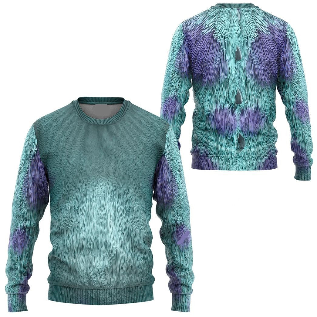 DN Hoodie Sully Monsters Inc Costume T-shirt Blue Unisex Adults New Release