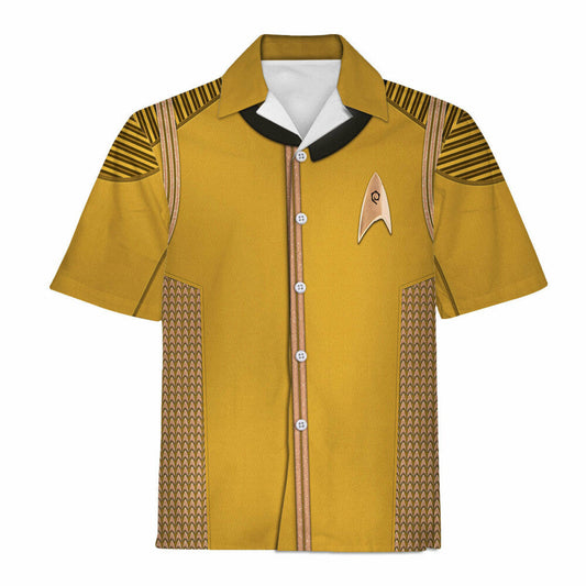 SaTr DIS Enterprise Uniform Command Captain Brown Cool Hawaiian Shirt