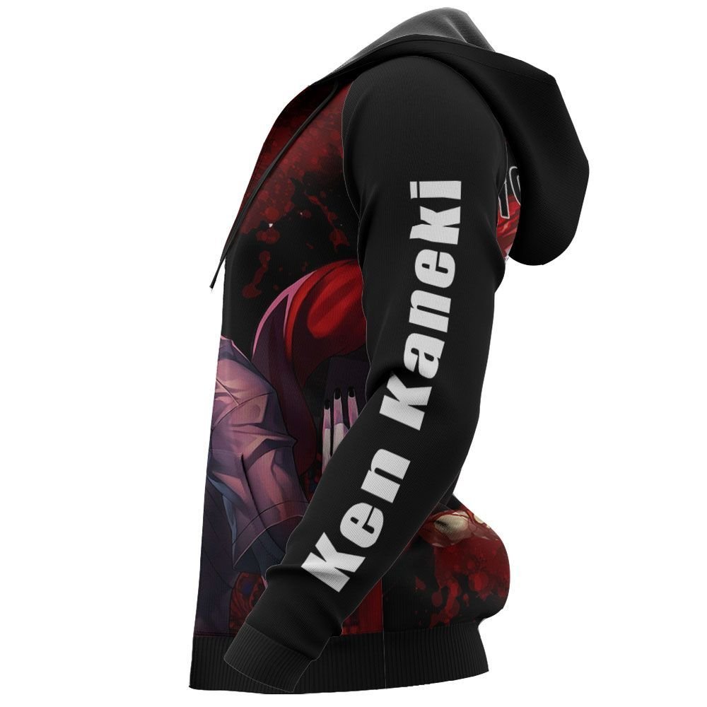 Tokyo Ghoul Hoodie Tokyo Ghoul Ken Kaneki Transform Red Eyes Black Red Hoodie Anime Hoodie