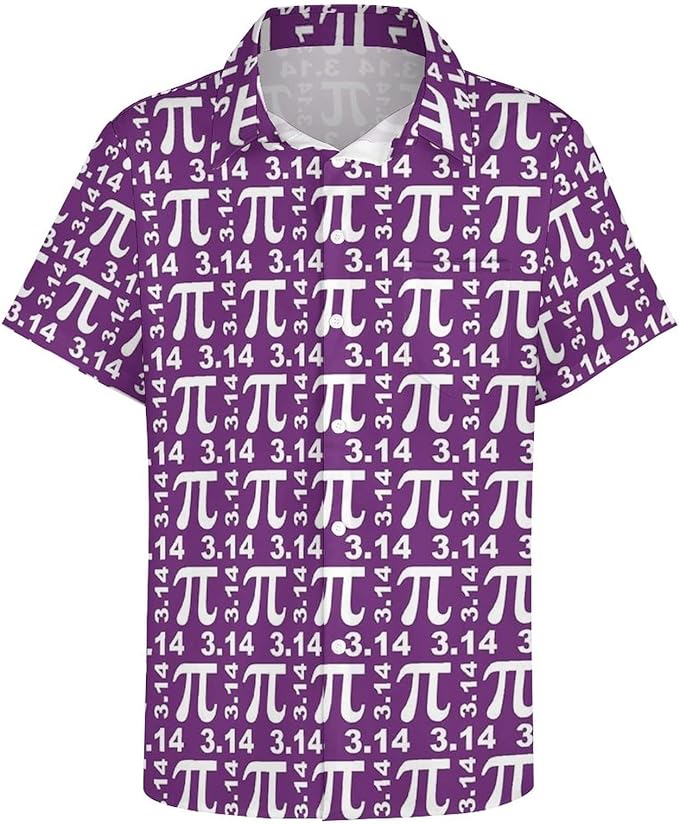NoClaws Pi Hawaii Shirt Pi Digits 314 Pattern Aloha Shirt Purple Unisex