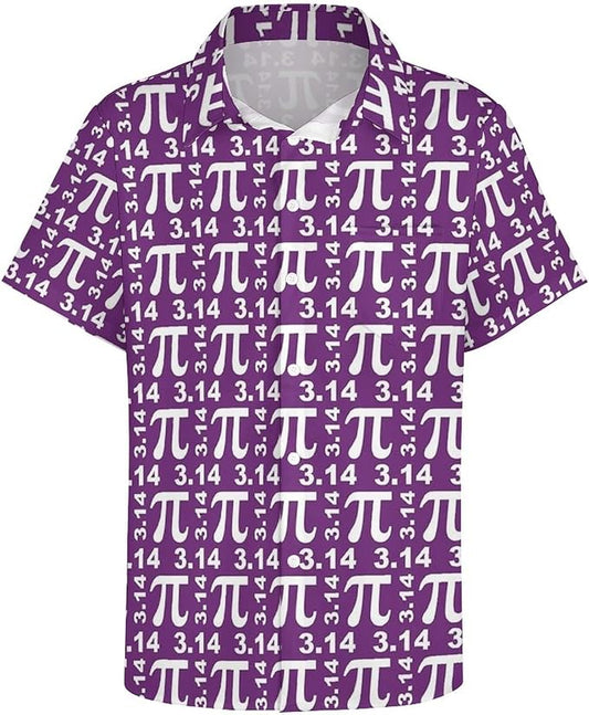 NoClaws Pi Hawaii Shirt Pi Digits 314 Pattern Aloha Shirt Purple Unisex