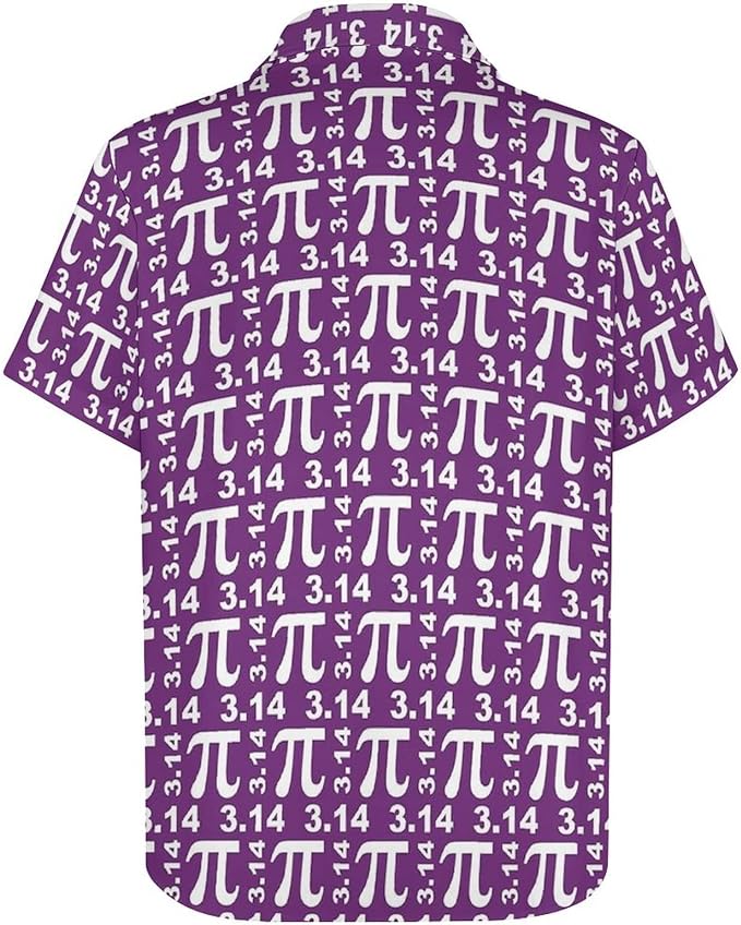 NoClaws Pi Hawaii Shirt Pi Digits 314 Pattern Aloha Shirt Purple Unisex