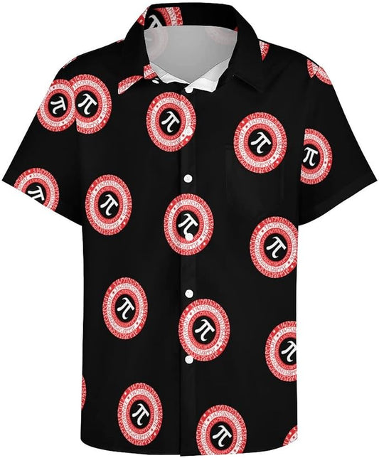NoClaws Pi Hawaii Shirt Pi Day Mathematics Symbol Aloha Shirt Black Unisex