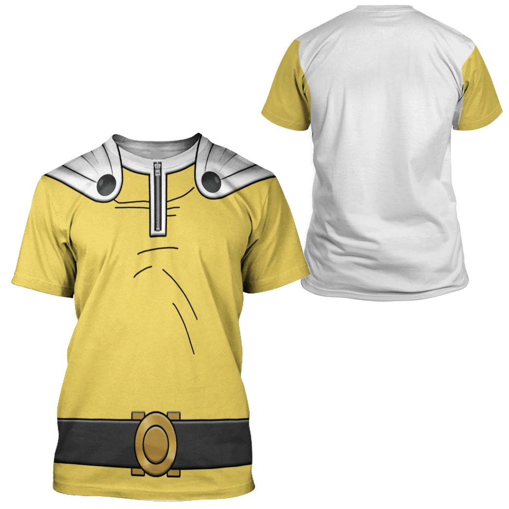 One Punch Man Hoodie Saitama One Punch Man Costume T-shirt White Yellow Unisex Adults New Release