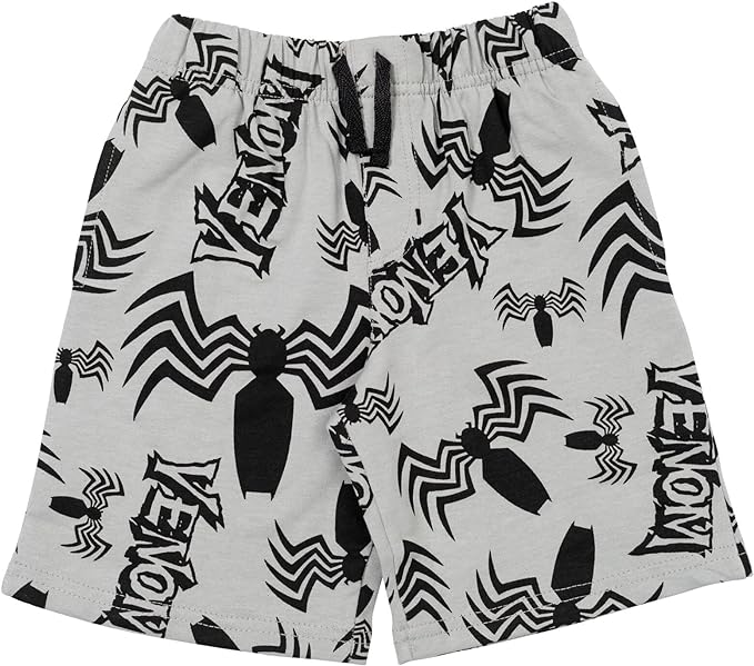 Venom Shorts MV Venom Name and Symbol Pattern Beach Shorts Black White