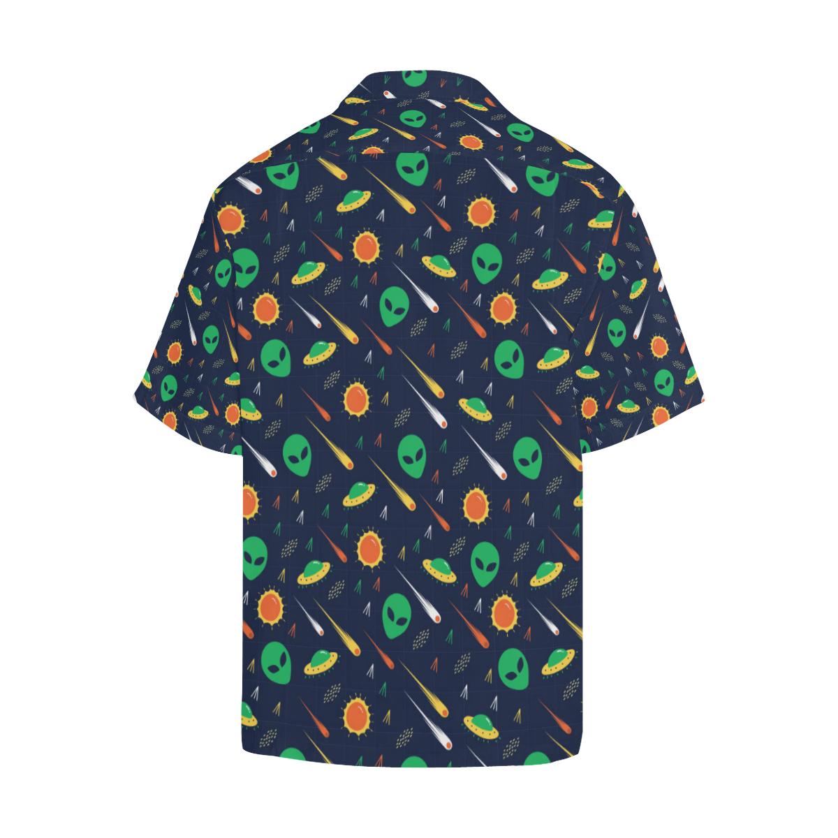 Gifury UFO Alien Hawaiian Shirt Alien UFO Comet Pattern Hawaii Shirt UFO Aloha Shirt 2023