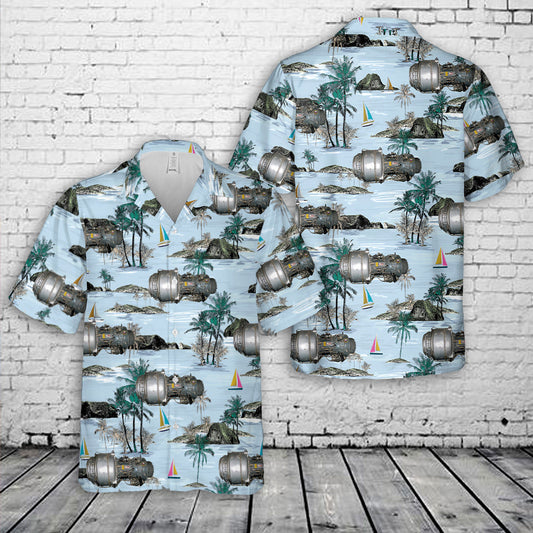 AH-1 Cobra Helicopter turbine Engine Hawaiian Shirt