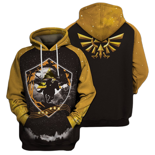 Legend Of Zelda Shirt Link Shield Whistling Silhouette Hyrule's Symbol T-shirt Legend Of Zelda Hoodie