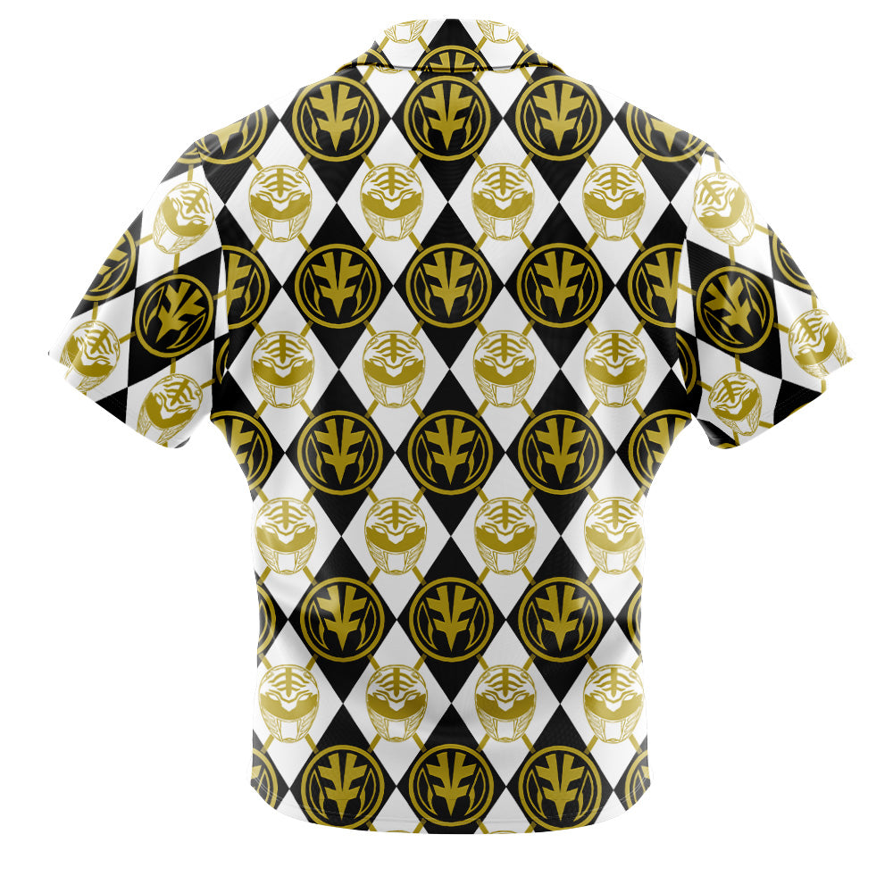 Argyle White Ranger Power Rangers Button Up Hawaiian Shirt
