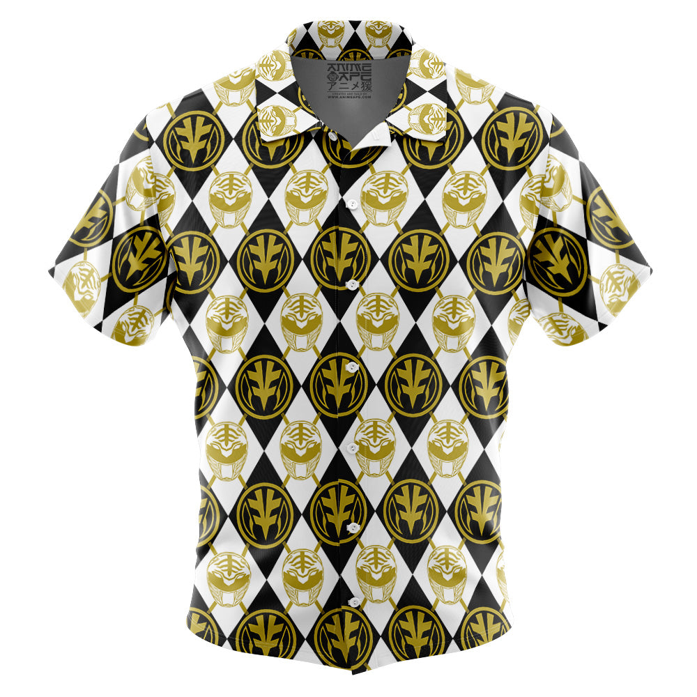 Argyle White Ranger Power Rangers Button Up Hawaiian Shirt