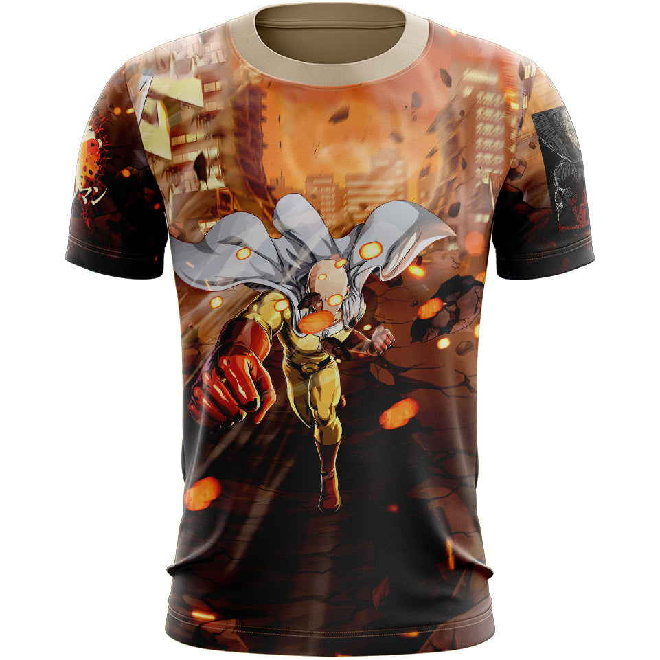 One Punch Man T-shirt Saitama The One Punch Man Hero T-shirt Brown Unisex