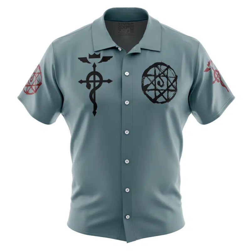 Alphonse V2 Fullmetal Alchemist Button Up Hawaiian Shirt