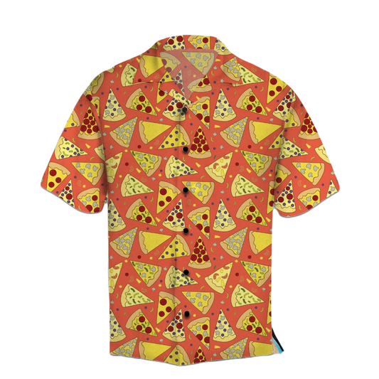 NoClaws Funny Hawaii Shirt All Types Of Pizza Pattern Hawaiian Shirt Red Yellow Unisex