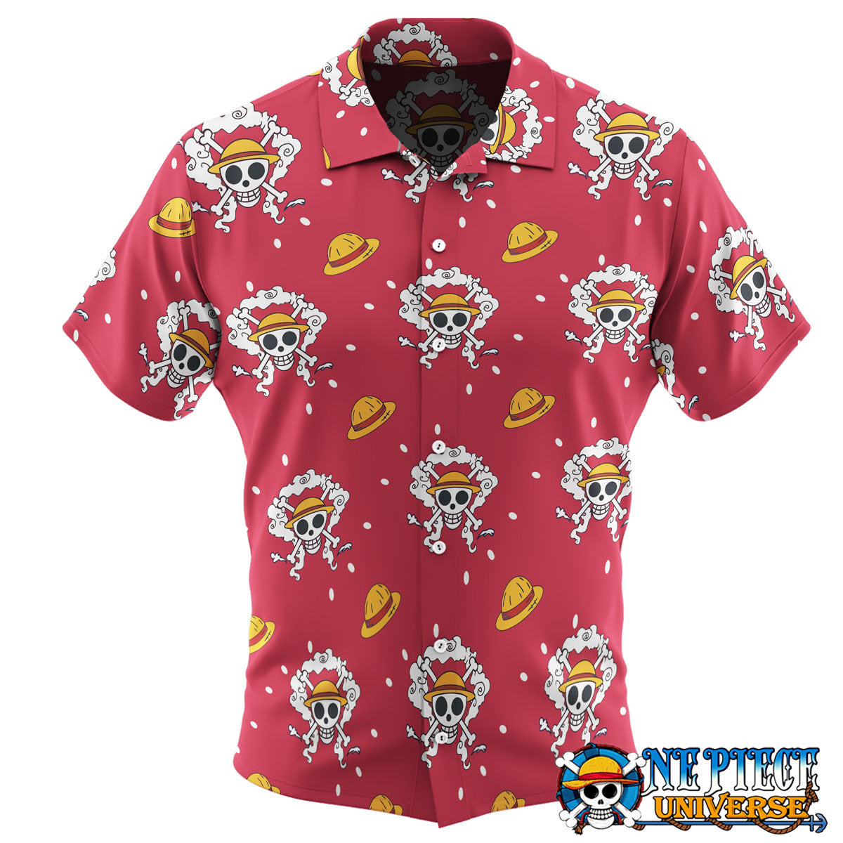 Luffy Gear 5 Pattern Red Hawaiian Shirt For Sale | One Piece Universe Store