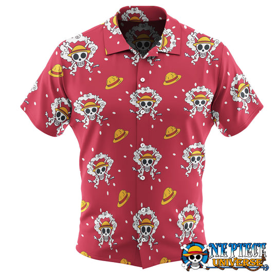 Luffy Gear 5 Pattern Red Hawaiian Shirt For Sale | One Piece Universe Store