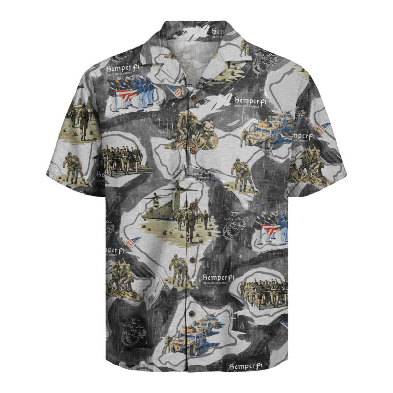 US Marine Corps 250th Years Of Service Hawaiian Shirt